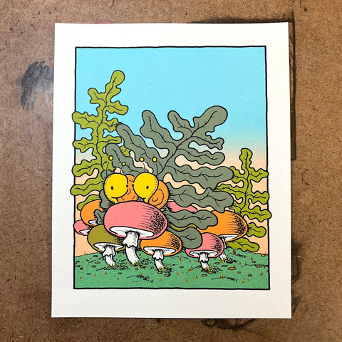 fungi and ferns screen print (8x10)