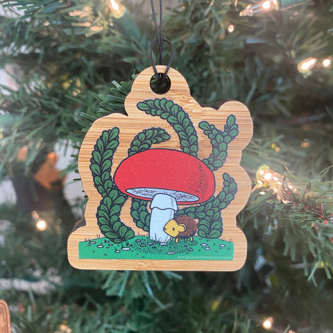 hedgehog mushroom ornament