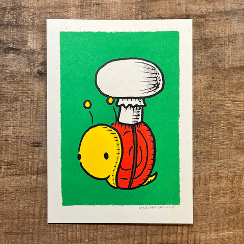 Mushroom Snail Print (5X7)