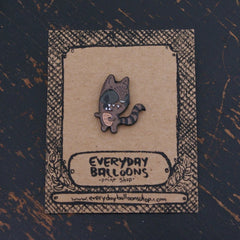 raccoon enamel pin