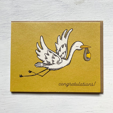 stork new baby card