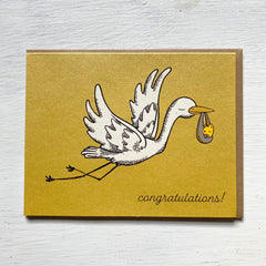 stork new baby card