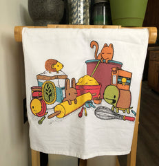 baking buddies flour sack tea towel