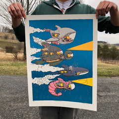 deep sea explorers screen print (18x24)