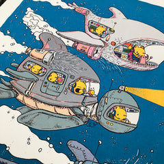 deep sea explorers screen print (18x24)