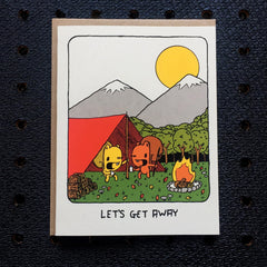 let's get away camping card