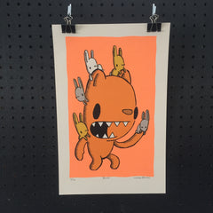 bunnies! screen print (11x17)