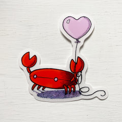 Heart Crab Clear Sticker
