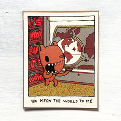 you mean the world to me card