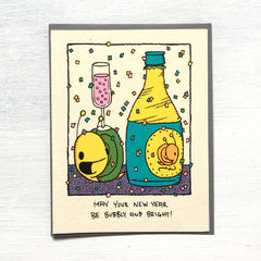 bright and bubbly new year holiday card