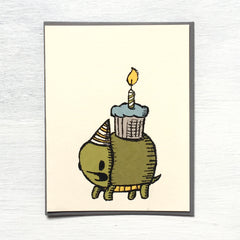 turtle cupcake birthday card