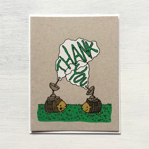 thank you hedgehog greeting card