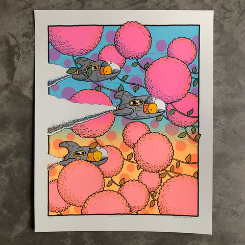 Zoom In Bloom screen print (16x20)