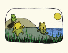 beach bear print, art print