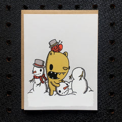 build a snowman holiday card