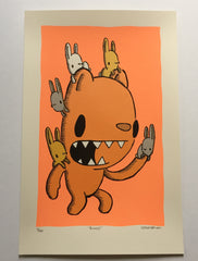 bunnies! screen print (11x17)