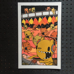 dj pointy teeth screen print (11x17)