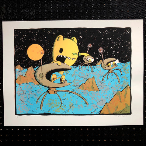 #3 mono print/test print screen print (18x24)