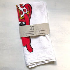 pizza pals flour sack tea towel